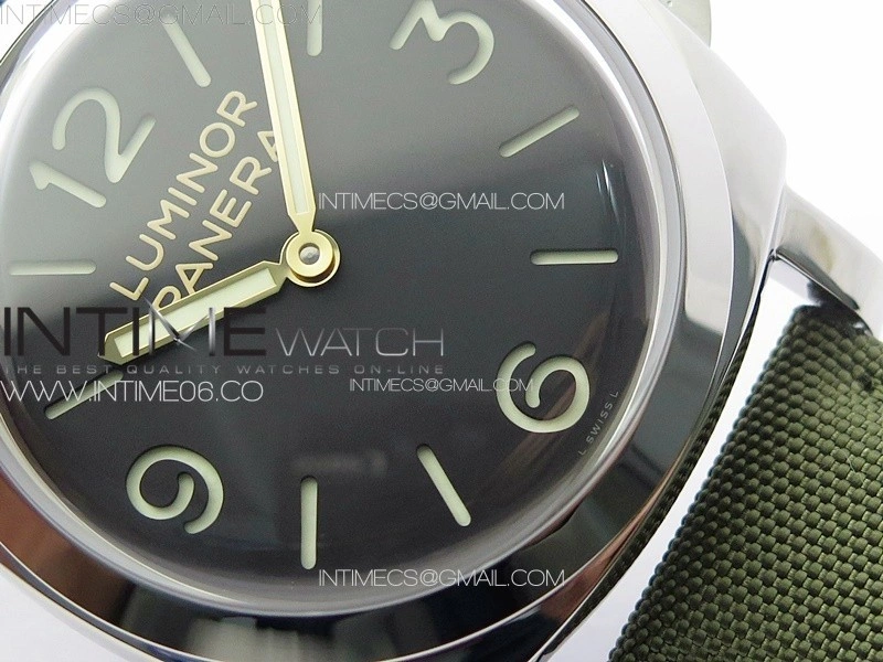 PAM606 Q "Hong Kong" HWF Black Dial on Green Nylon Strap P.3000 Super Clone